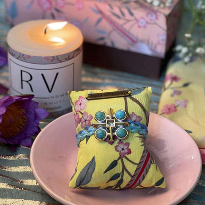 Rishi & Vibhuti Blue Sequin Pratyush Rakhi