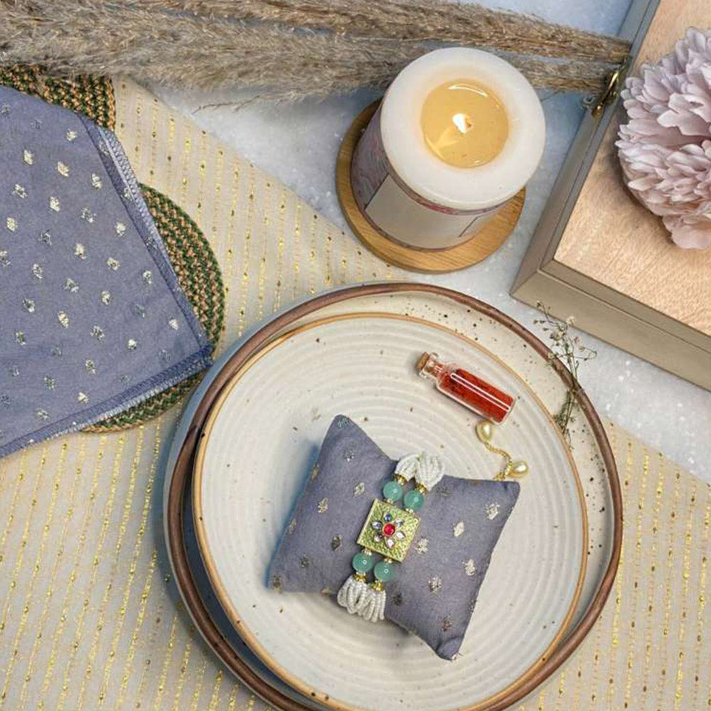 Rishi & Vibhuti Multi-Color Pearl Revant Rakhi