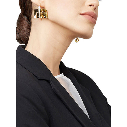 Shaze Gold Square Plate Earrings