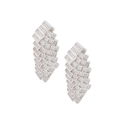 Shaze Silver Brick By Brick Earrings