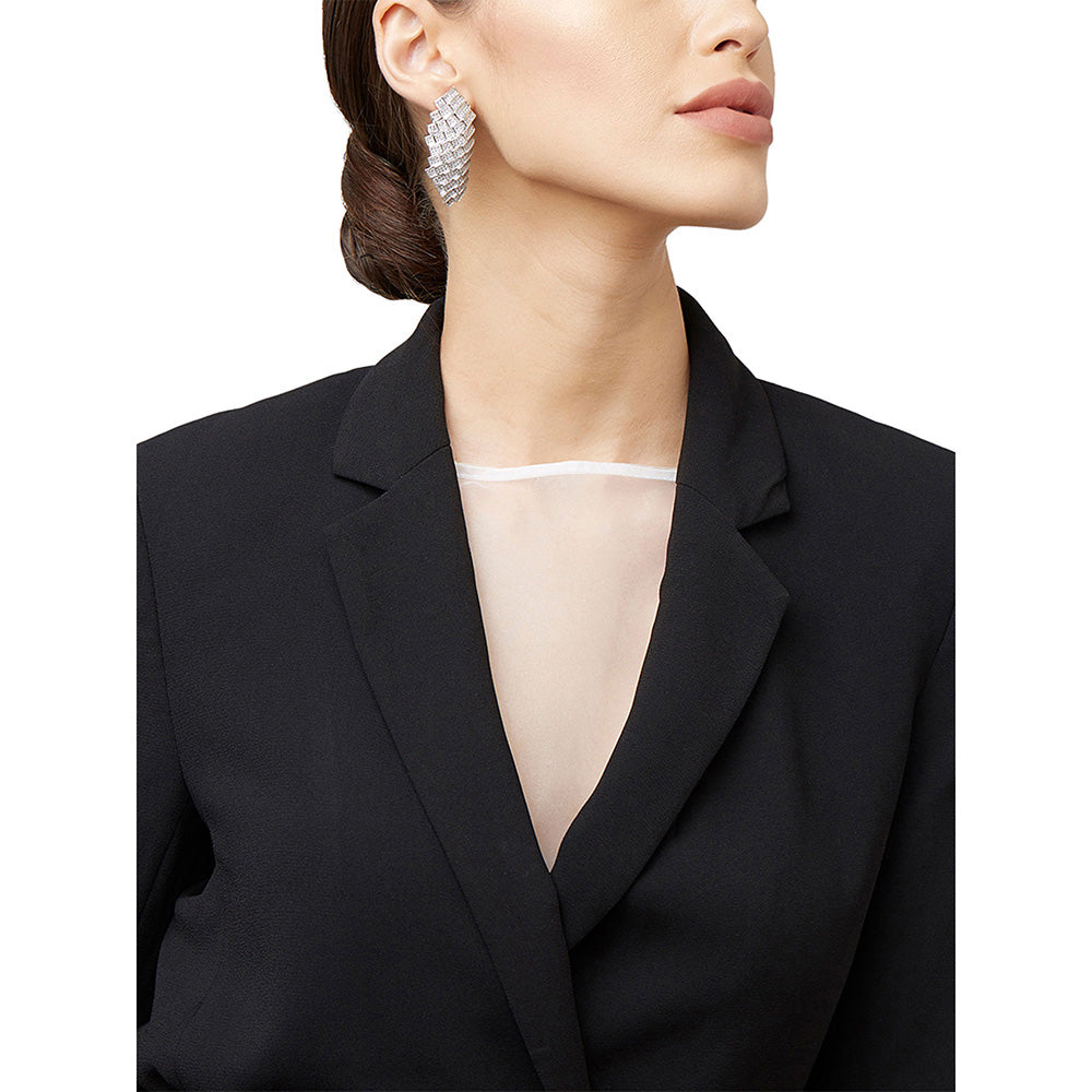 Shaze Silver Brick By Brick Earrings