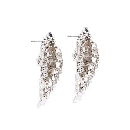 Shaze Silver Brick By Brick Earrings