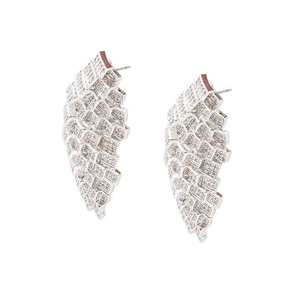 Shaze Silver Brick By Brick Earrings