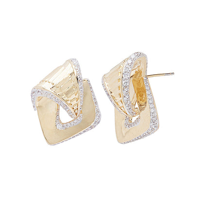 Shaze Gold Curve Edge Earrings