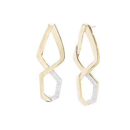 Shaze Gold Hyper Loop Earrings