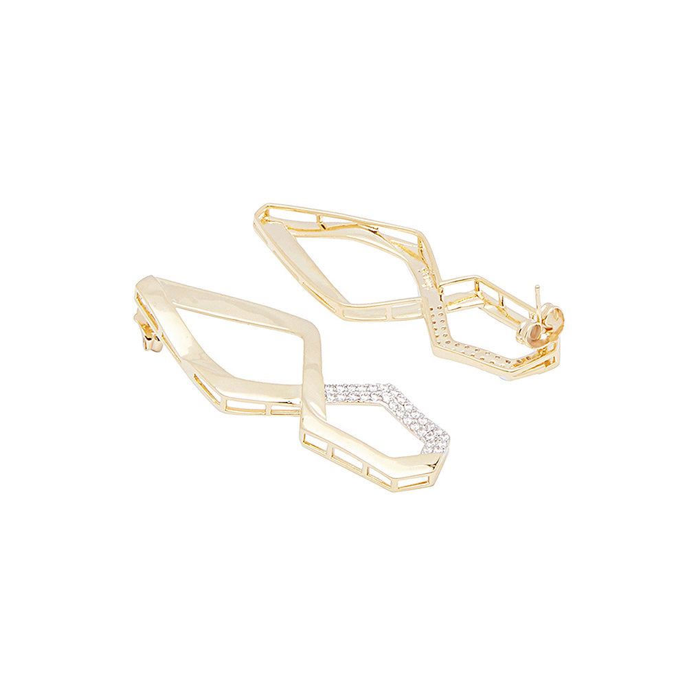 Shaze Gold Hyper Loop Earrings