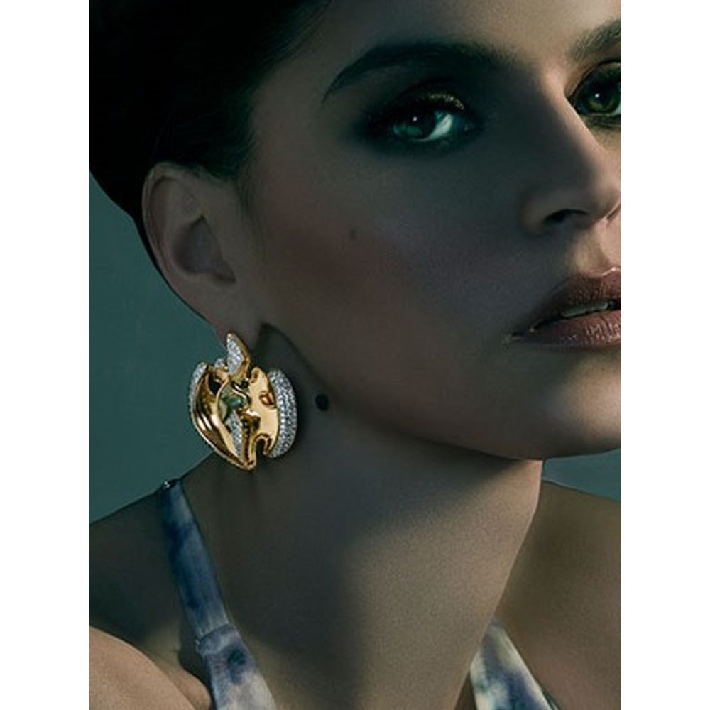 Shaze Dual Edged Earrings For Women