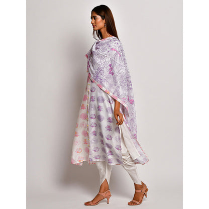 Swati Vijaivargie In Bloom White Printed Dupatta