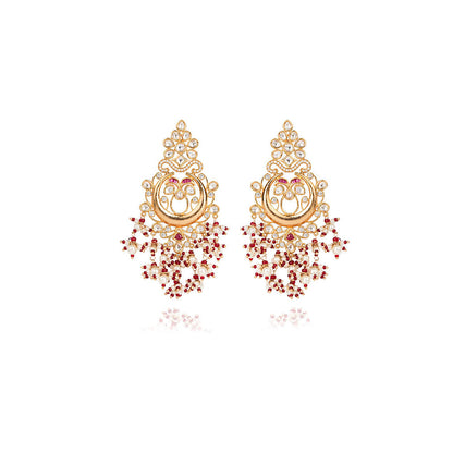 TIZORA Traditional Mix Faux Polki And Pearl Earrings