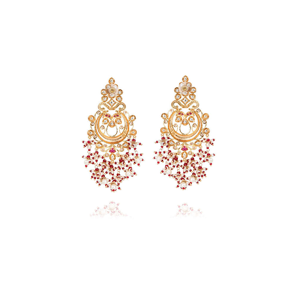 TIZORA Traditional Mix Faux Polki And Pearl Earrings