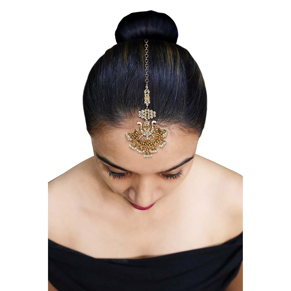 TIZORA Gold Finish Ghugree Mangtika
