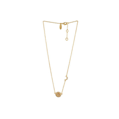 Zariin Gold Rock Routine Citrine Long Necklace