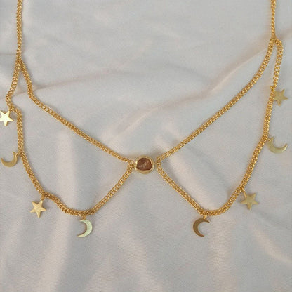 Zariin Gold Nocturnal Myth Layerd Necklace