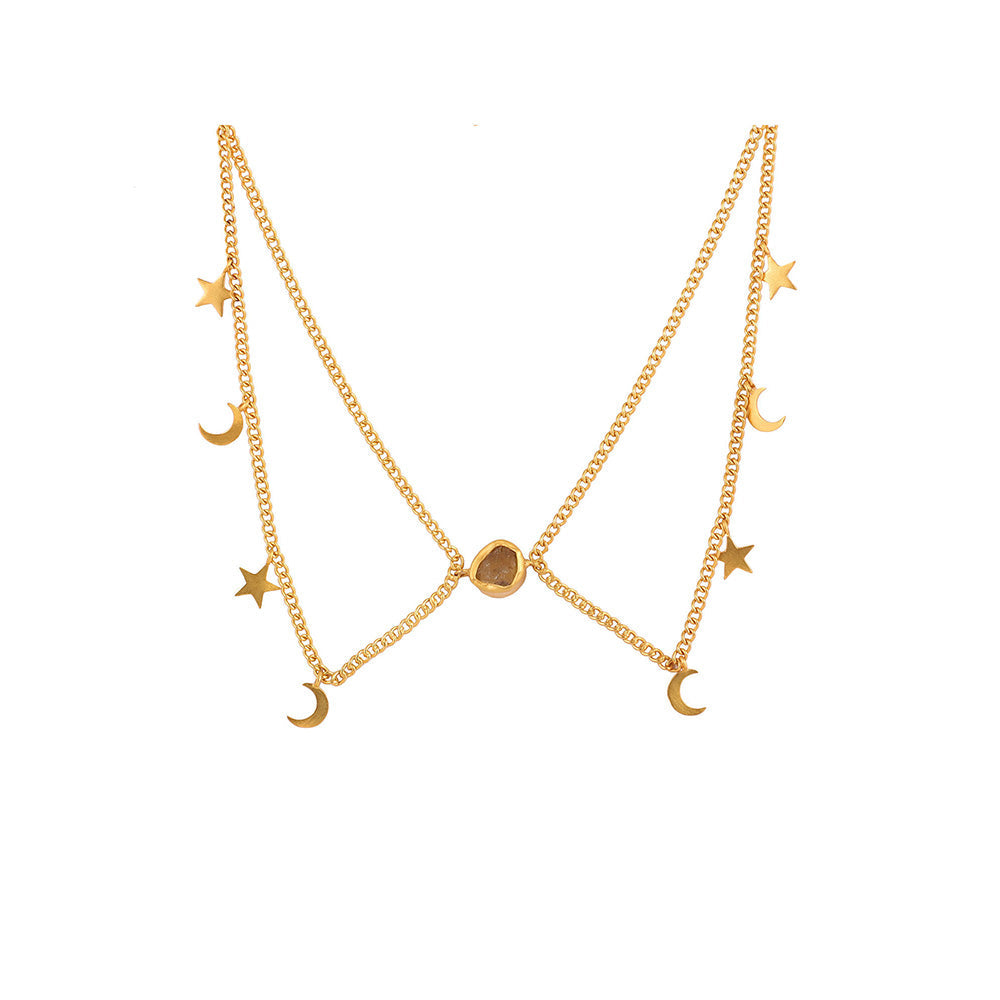 Zariin Gold Nocturnal Myth Layerd Necklace
