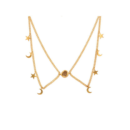 Zariin Gold Nocturnal Myth Layerd Necklace