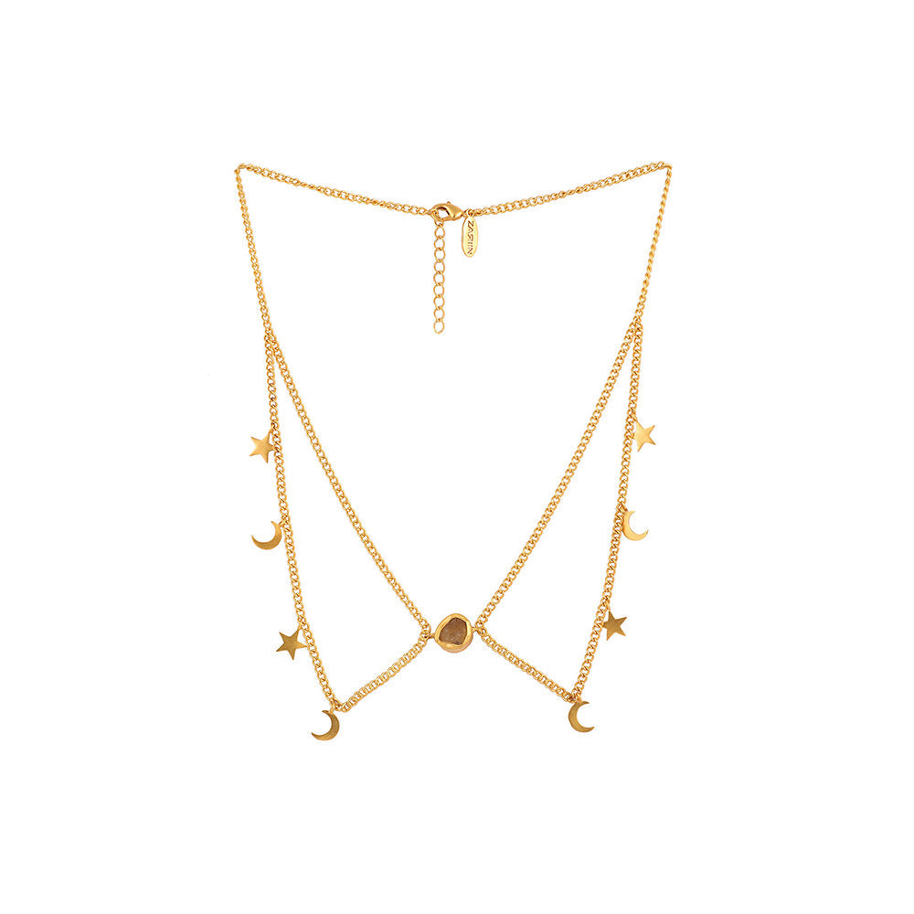 Zariin Gold Nocturnal Myth Layerd Necklace
