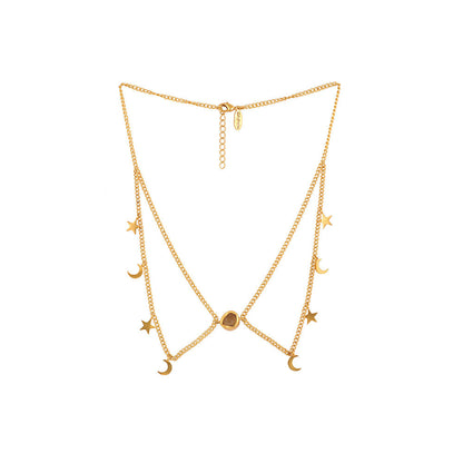 Zariin Gold Nocturnal Myth Layerd Necklace