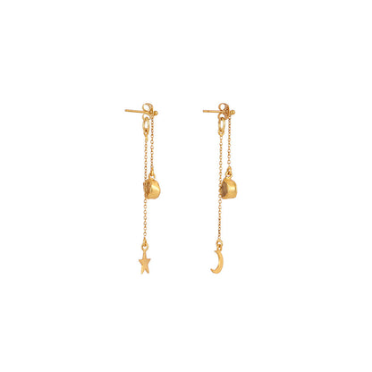 Zariin Gold Nightfall Journey Dangler Earrings