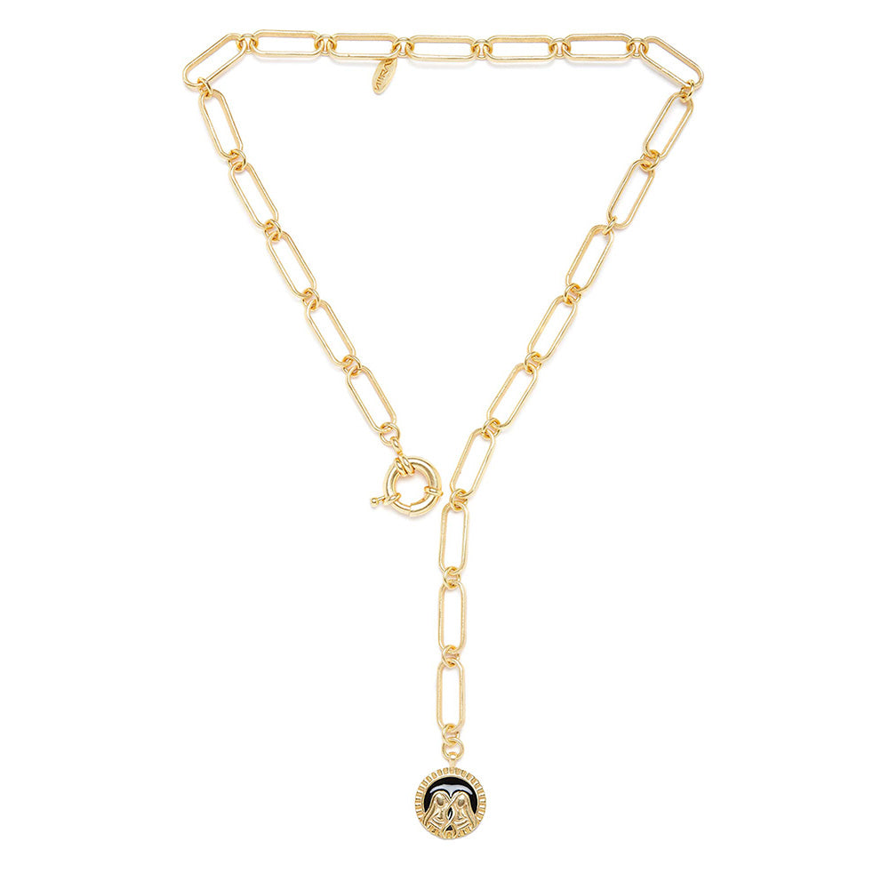 Zariin Gold Soul of the Twins Gemini Zodiac Necklace