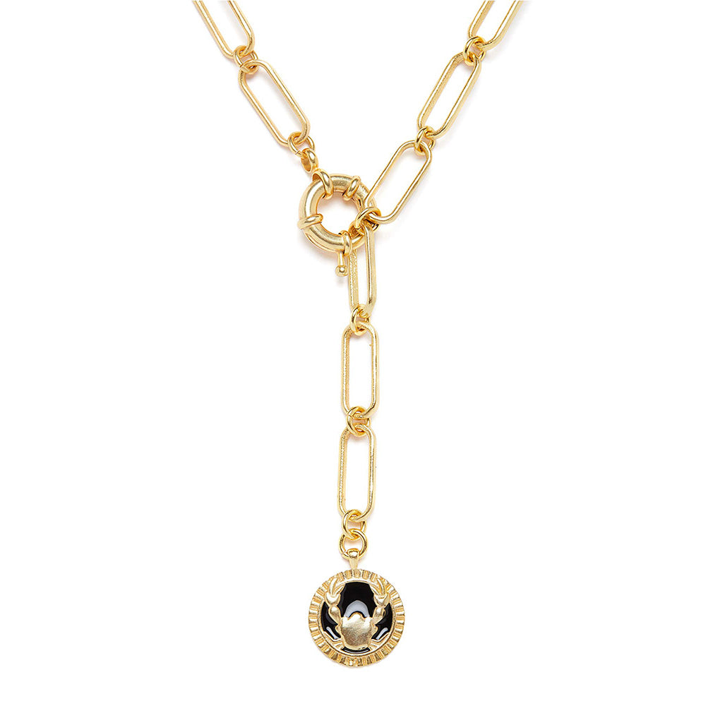 Zariin Gold Soul of the Crab Cancer Zodiac Necklace