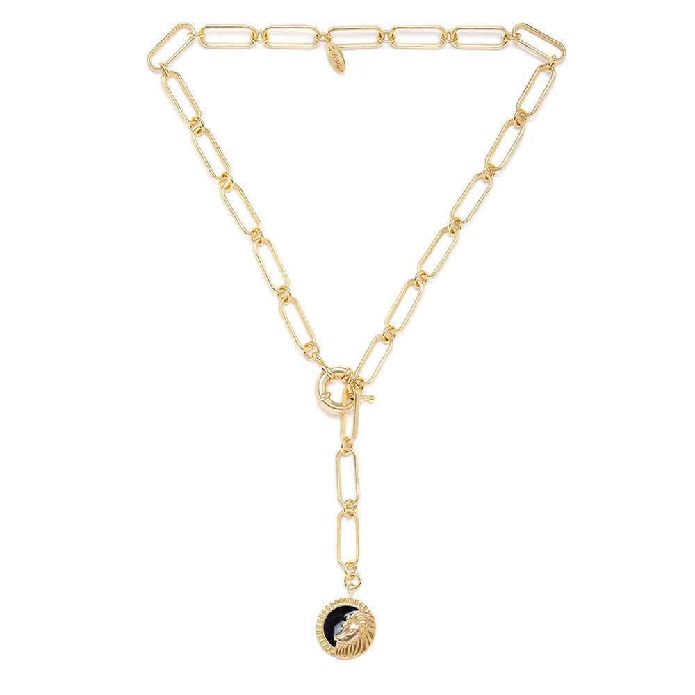 Zariin Gold Soul of the Lion Leo Zodiac Necklace