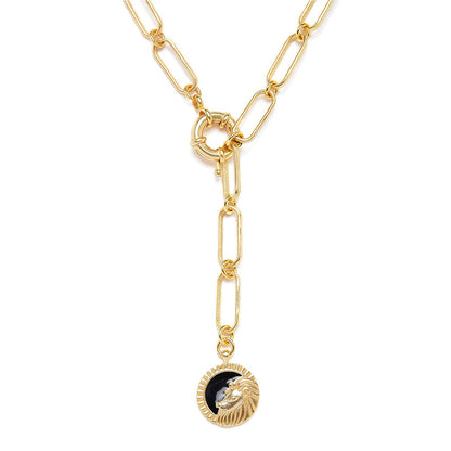 Zariin Gold Soul of the Lion Leo Zodiac Necklace
