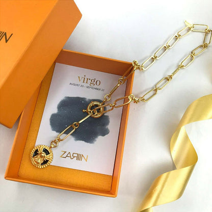Zariin Gold Soul of the Virgin Virgo Zodiac Necklace