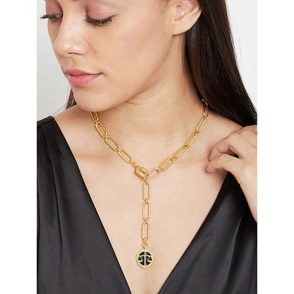 Zariin Gold Soul of the Scale Libra Zodiac Necklace