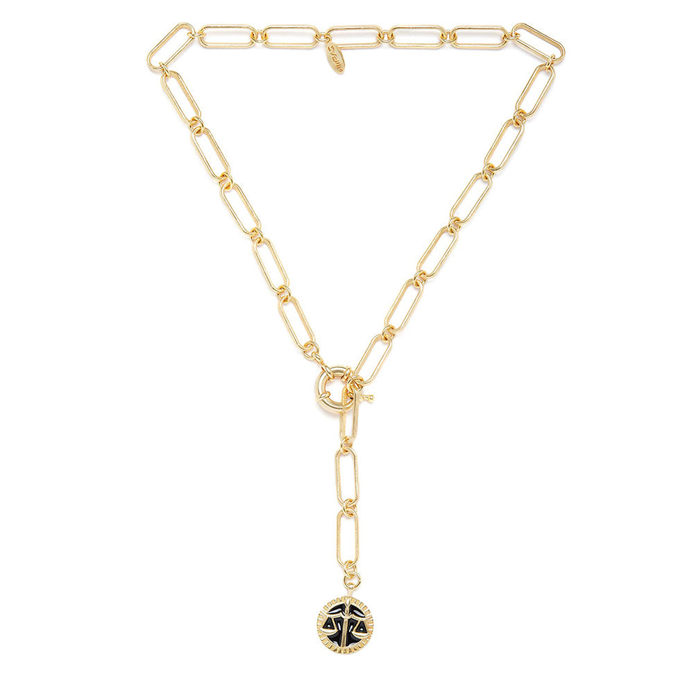 Zariin Gold Soul of the Scale Libra Zodiac Necklace