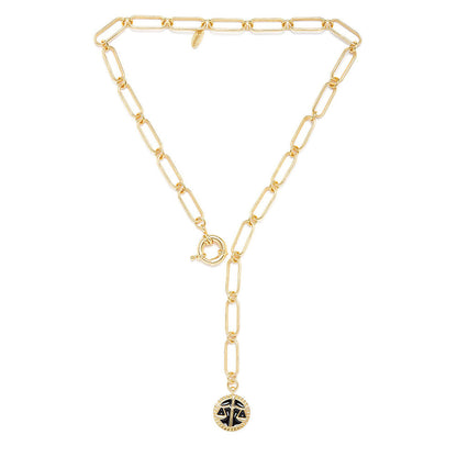 Zariin Gold Soul of the Scale Libra Zodiac Necklace