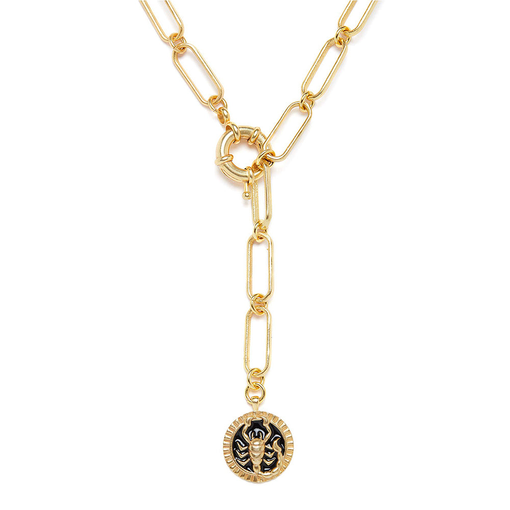Zariin Gold Soul of the Scorpion Scorpio Zodiac Necklace