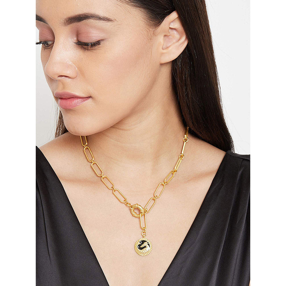 Zariin Gold Soul of the Sea Goat Capricorn Zodiac Necklace