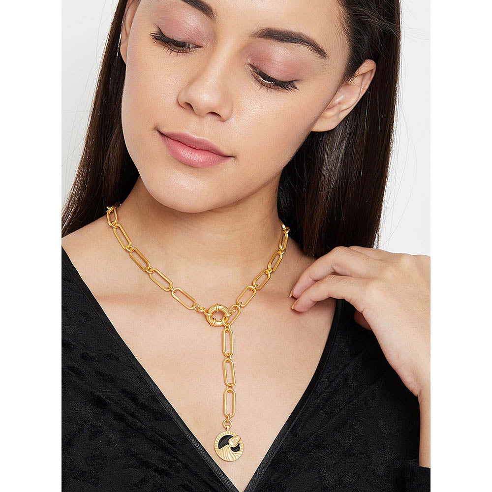 Zariin Gold Soul of the Water Bearer Aquarius Zodiac Necklace
