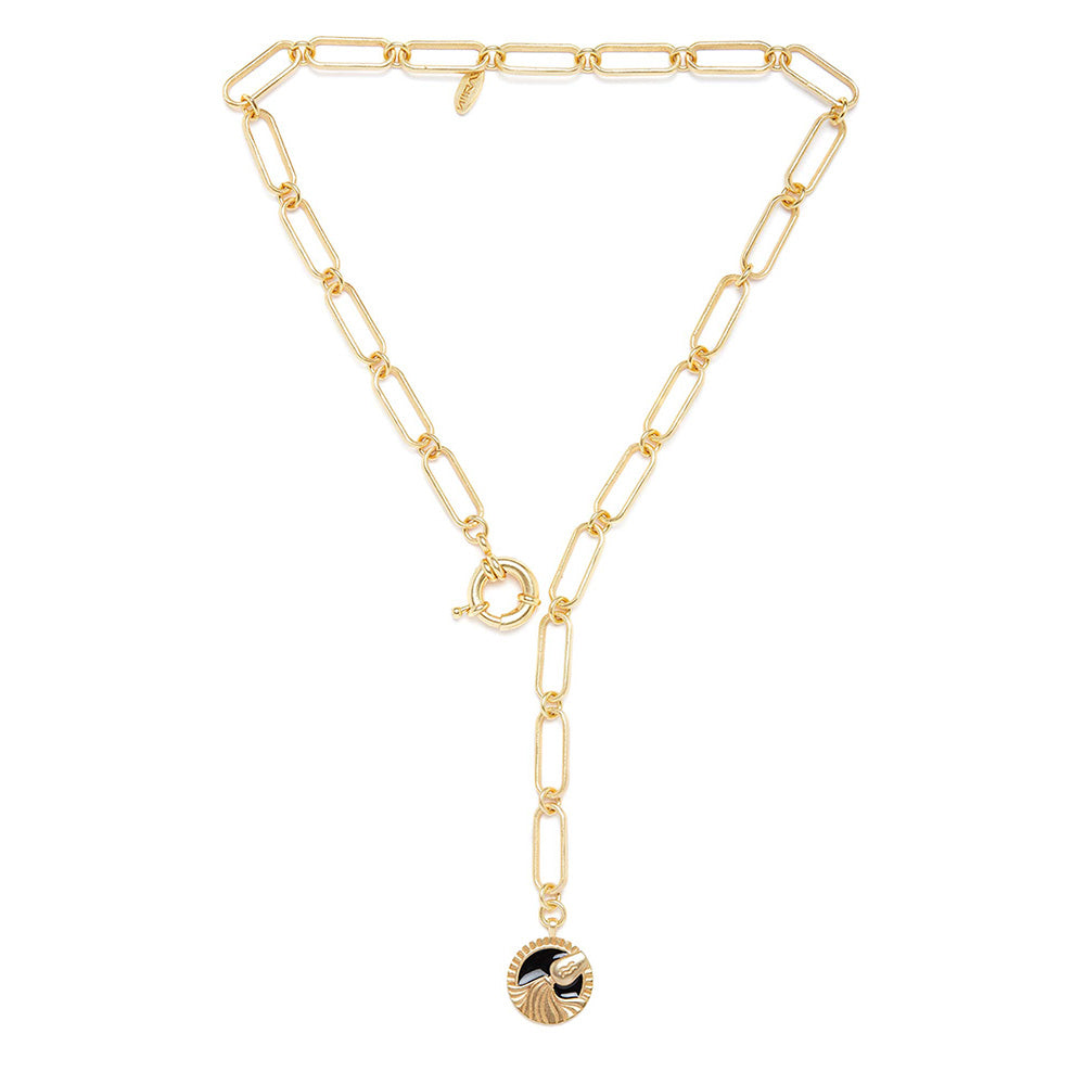 Zariin Gold Soul of the Water Bearer Aquarius Zodiac Necklace