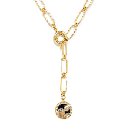 Zariin Gold Soul of the Water Bearer Aquarius Zodiac Necklace