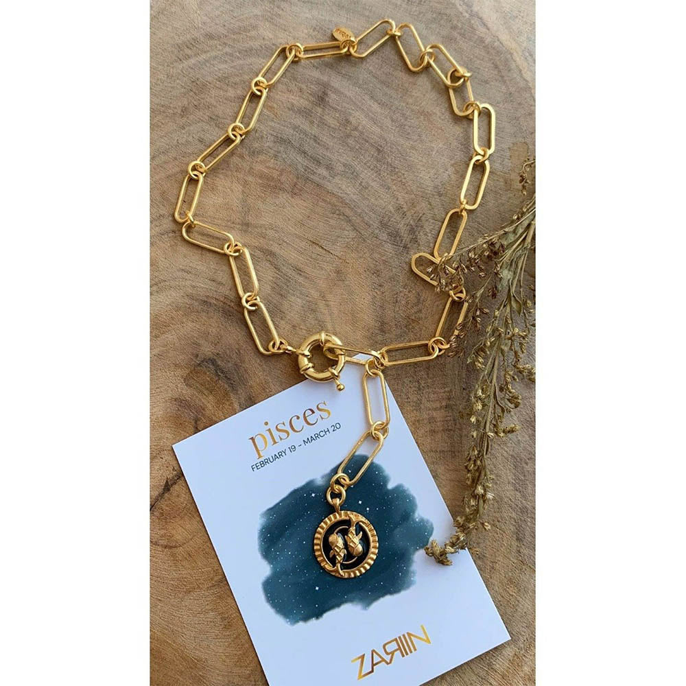 Zariin Gold Soul of the Fish Pisces Zodiac Necklace
