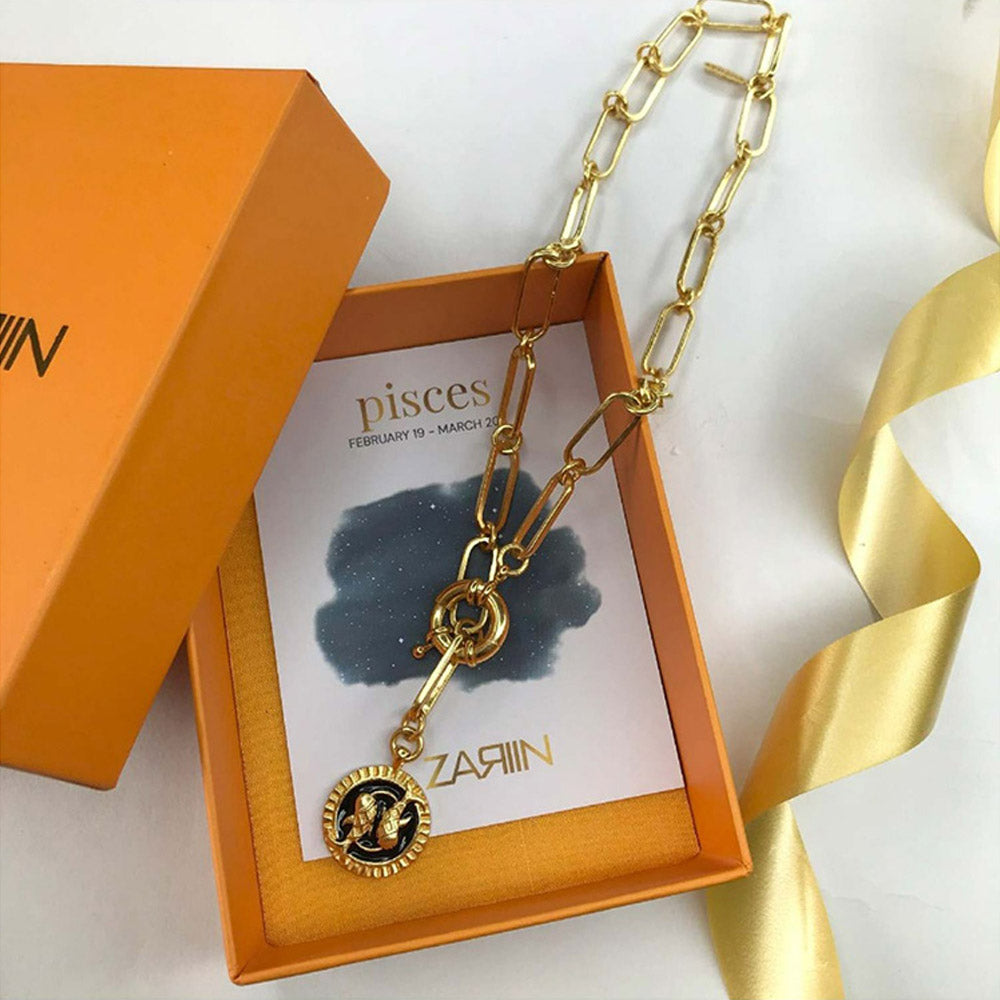 Zariin Gold Soul of the Fish Pisces Zodiac Necklace