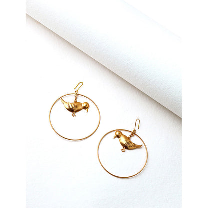 Suhani Pittie Gold Plated Hoop Earrings With Bird-1