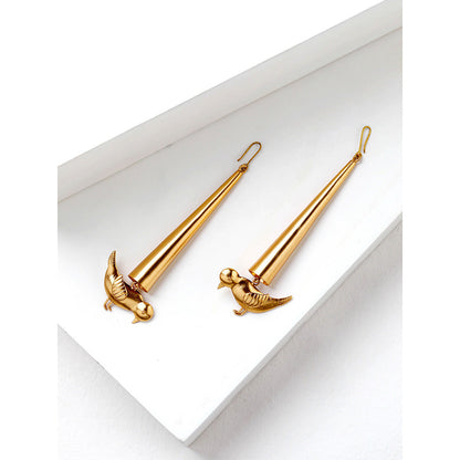 Suhani Pittie Gold Plated Conical Earrings With Bird