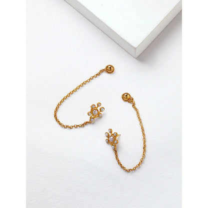 Suhani Pittie Gold Toned Kanauti Earrings With Pearl Cluster