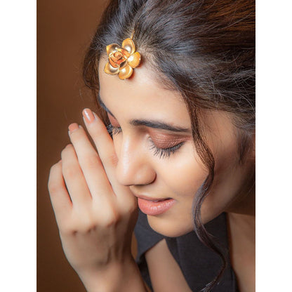 Suhani Pittie Gold Toned Magnolia Maangtika