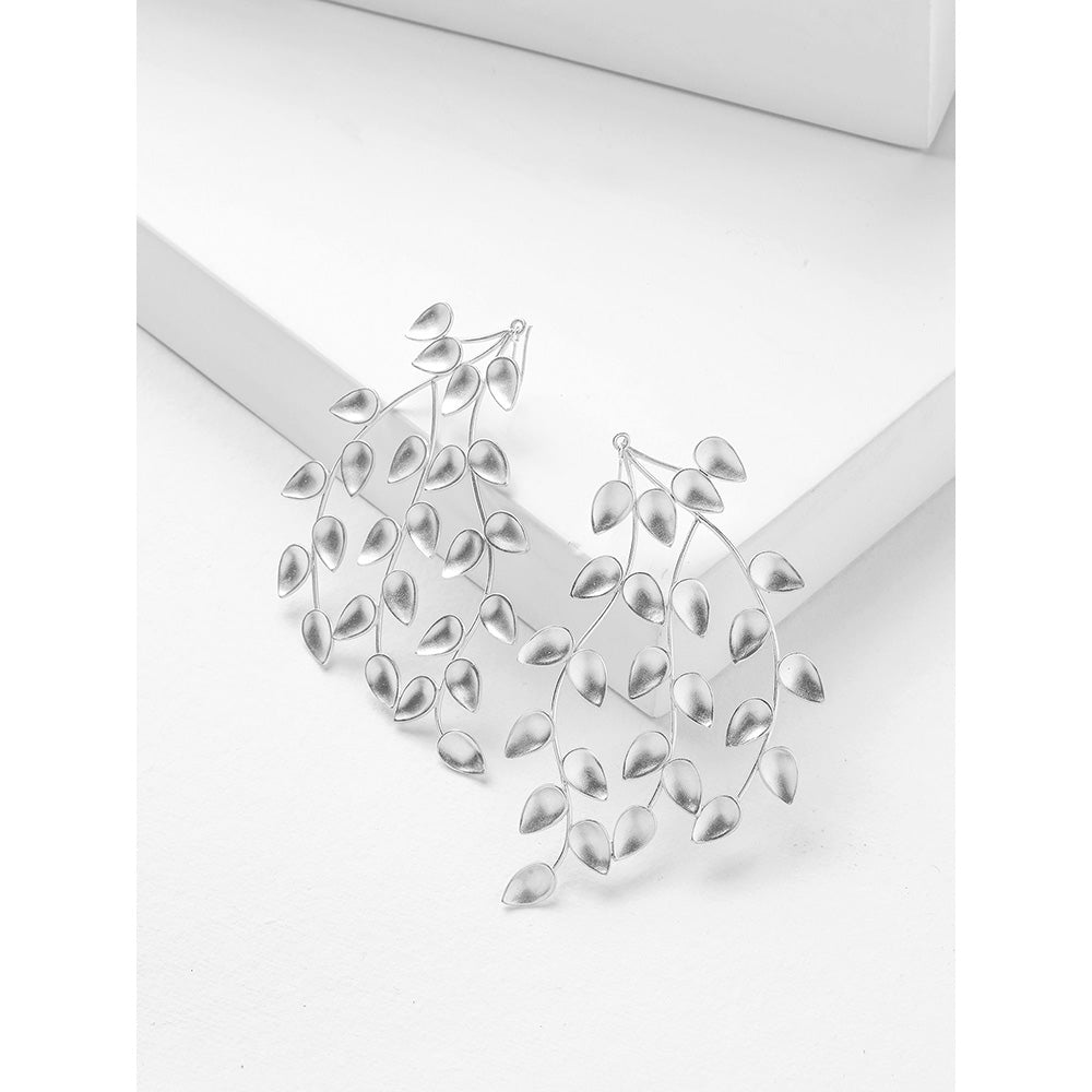 Suhani Pittie Silver Toned Foliage Drop Earrings