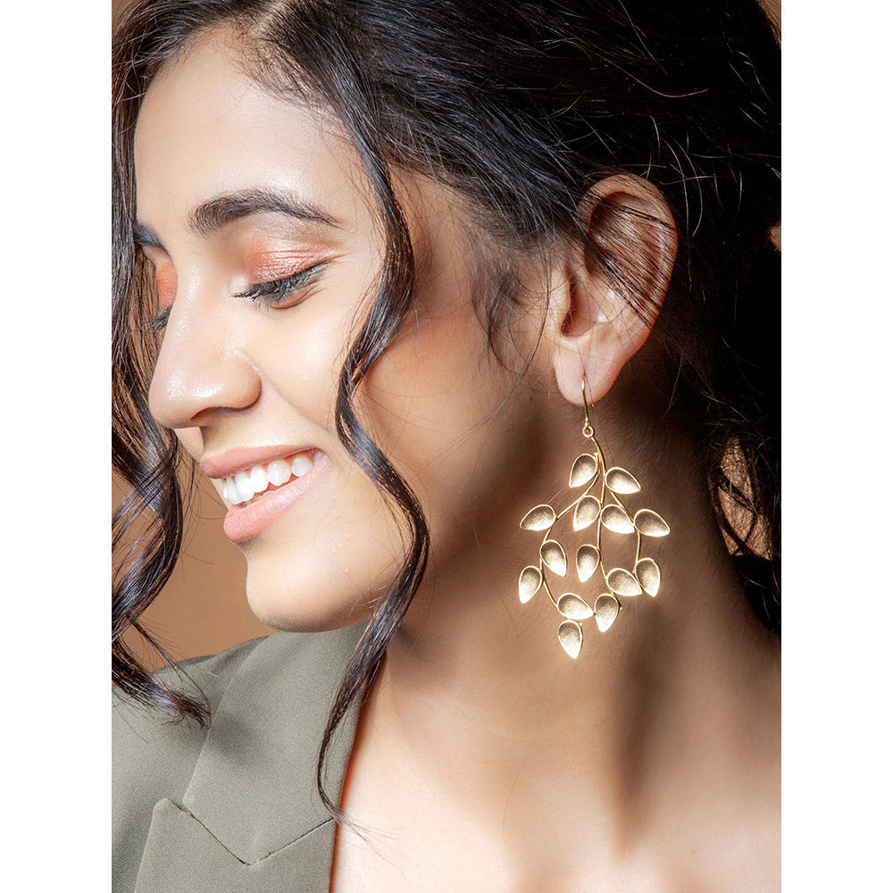 Suhani Pittie Gold Toned Foliage Earrings