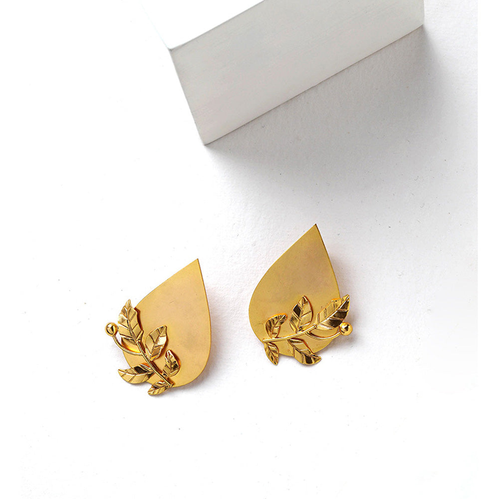 Suhani Pittie Gold Toned Foliage And Petal Stud Earrings