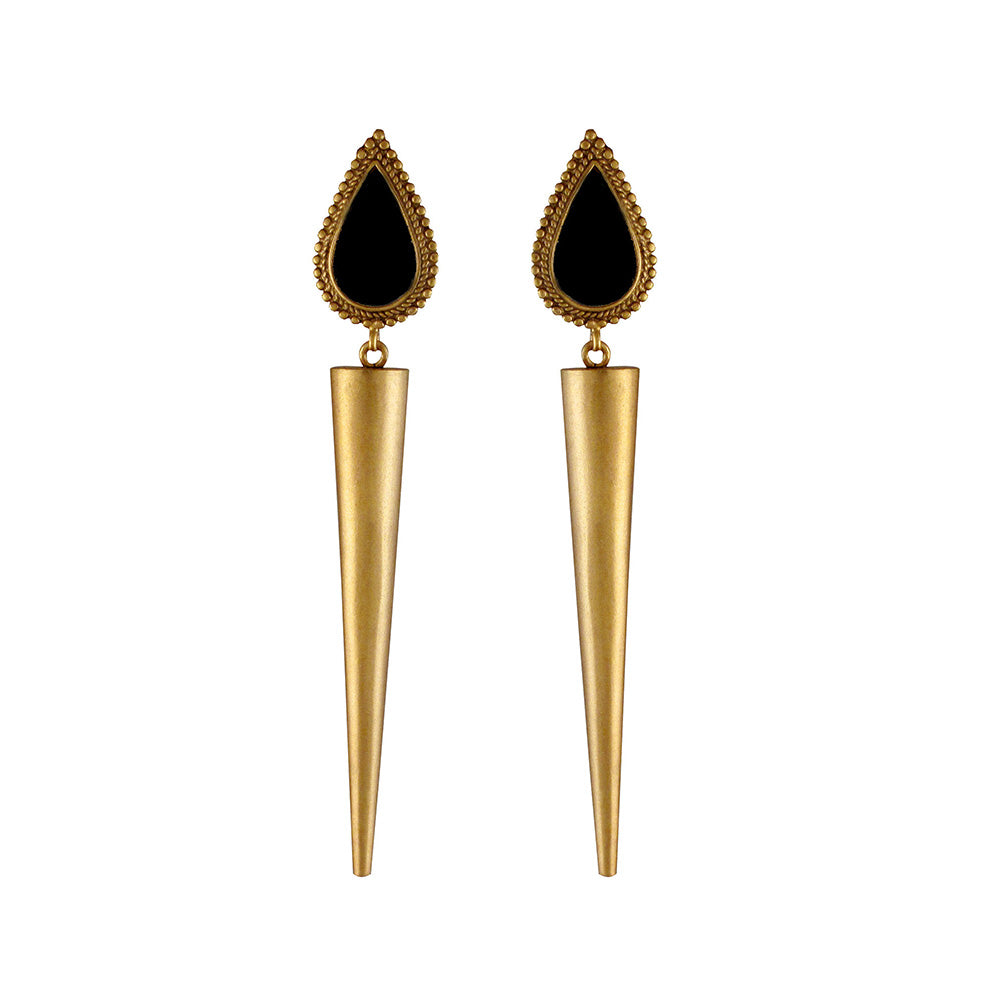 Suhani Pittie Black 22k Gold Plated Earrings