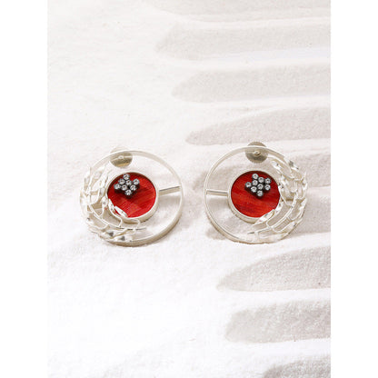 Suhani Pittie Red Silver Plated Earrings