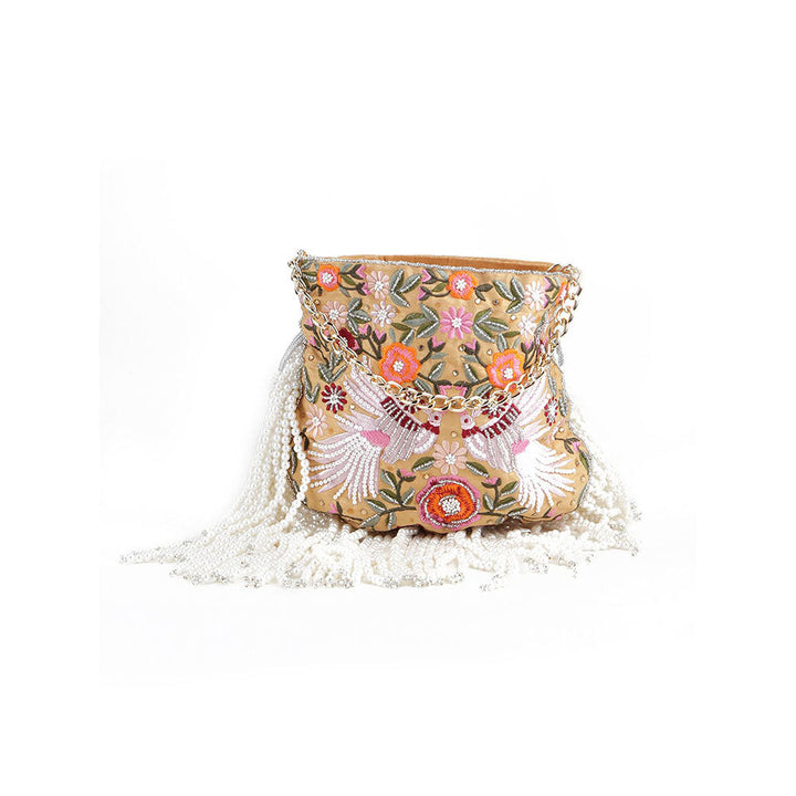 Odette Gold Printed Pouch