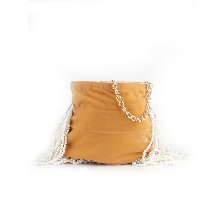 Odette Gold Printed Pouch