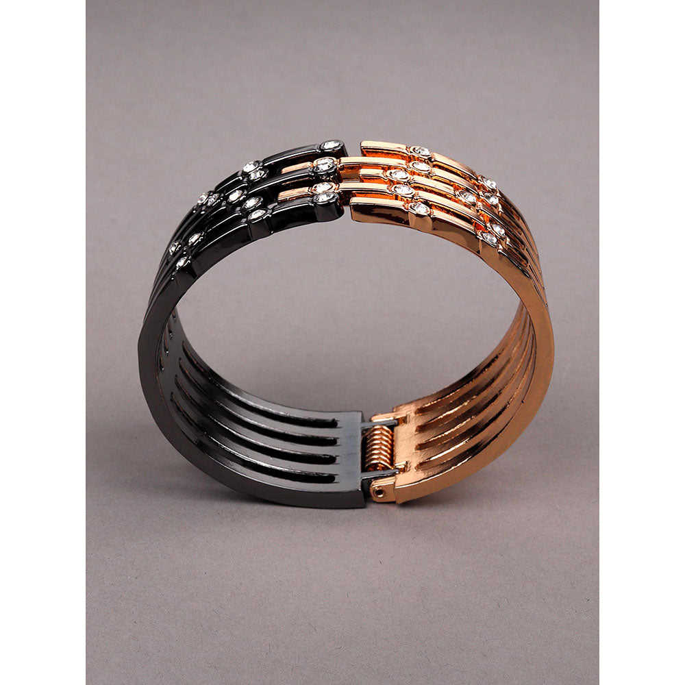 Odette Dual Coloured Gold And Smoke Silver Bracelet