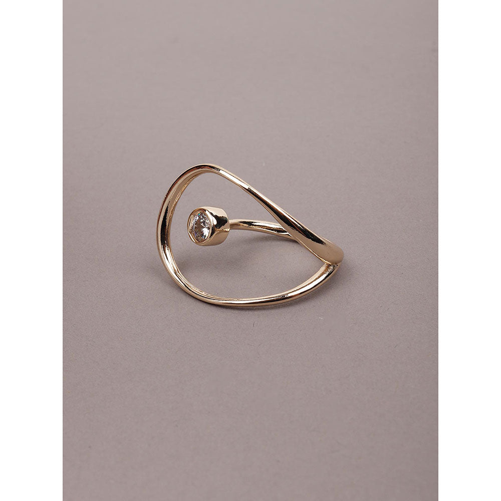 Odette Exquisite Designer Studded Metal Ring